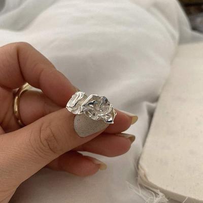Silver Color Ring For Women  Creative Irregular Metal Geometric Creative Open Rings Party Temperament Jewelry Gift