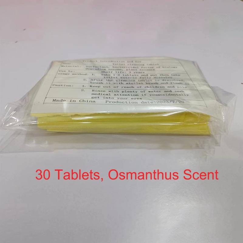 

Таблетки для чистки унитаза 30 шт. Мгновенные таблетки для чистки унитаза Удаление пятен и Аромат Таблетки для чистки ванной комнаты жёлтый