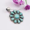 Genuine Turquoise Pendant, 925 Sterling Silver Cluster Pendant, Arizona Turquoise Pendant, Handmade Pendant, Gift for Wife