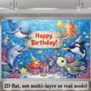 2D Flat Birthday Party Banner Background Underwater World Theme Suitable for Indoor and Outdoor Birthday Celebrations
