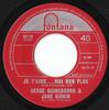 7inch Record SERGE GAINSBOURG  JANE BIRKIN  Je TAime...Moi Non Plus  Jane B 260196 Fontana 1969 Canada Rock Used