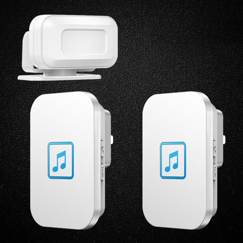 Visitor Welcome Door Sensor with Voice Broadcast for Supermarket Entrances White Sensor + 2 Receivers