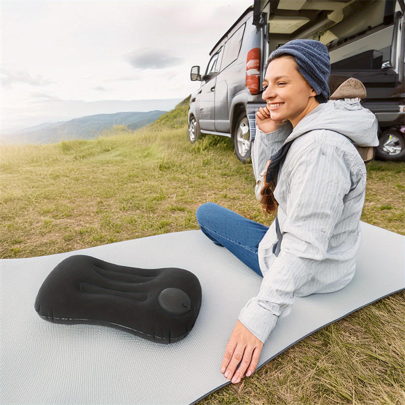 1 Stück Aufblasbares Reisekissen für Büro-Nickerchenschlafkissen Ultraleicht Tragbar Weich Flugzeug Rucksackreise Kissen für Camp Wanderausrüstung Zubehör