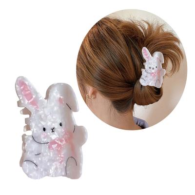 Hair Claw Clip Rabbit Theme Hair Claw Clamp Lovely Valentine's Day Hair Holder Barrettes Strong Hold Hairpin for Girls