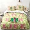 Alpha Kappa Alpha Sorority 3pc Set Perfect for Bedroom Use Comfortable Bedding Set Includes a Duvet Cover and Two Pillowcases Ideal Birthday or Christ
