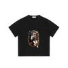 Black T Shirt With Horse Flame Design For Casual Wear