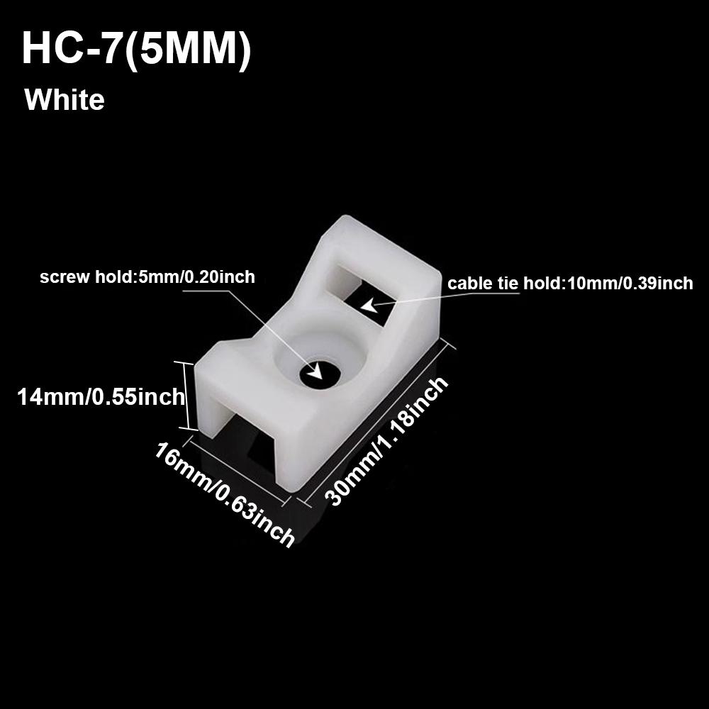 Saddle Cable ties base mount holder Wire Fixing Clamp Screw Holes mounter HC-0~ HC-7,HC-1S~HC~2S, Cable and Wire management cable organizer