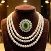 Luxury Court-style Multi-Tier Halo Emerald Zircon Sunflower Brooches for Women High-end Exquisite Oval Floral Corsage Jewelry