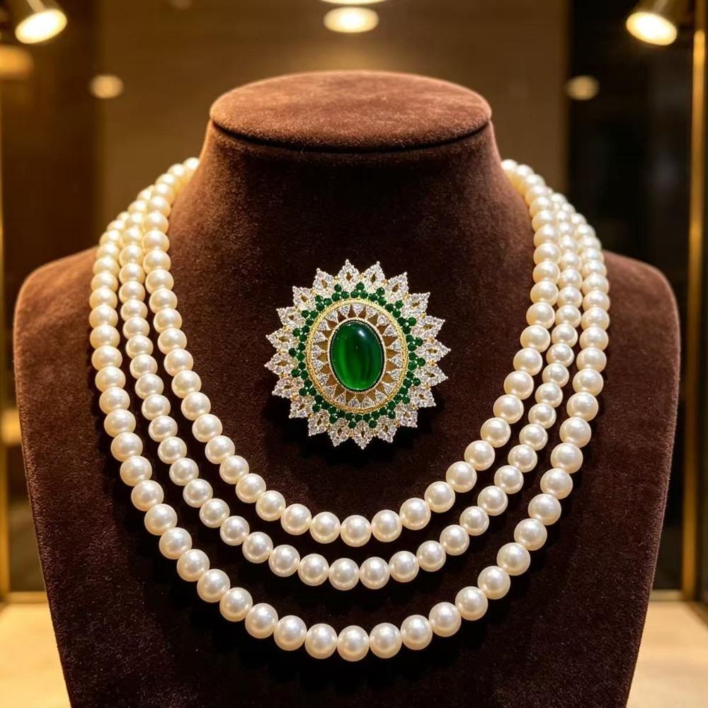 Luxury Court-style Multi-Tier Halo Emerald Zircon Sunflower Brooches for Women High-end Exquisite Oval Floral Corsage Jewelry