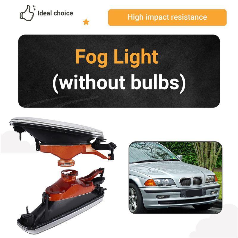 Durable-1 Pair Fog Light Left Right Fog Lights Driving Lamps Cover For-BMW 3 Series E46 4 Door 1999 2000 2001 LED Car Day Light