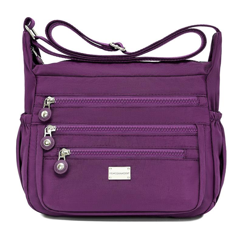 Large Capacity Water-Repellent Nylon Bag Women's Shoulder Crossbody Bag Multi-Pocket Middle-Aged Mother Bag