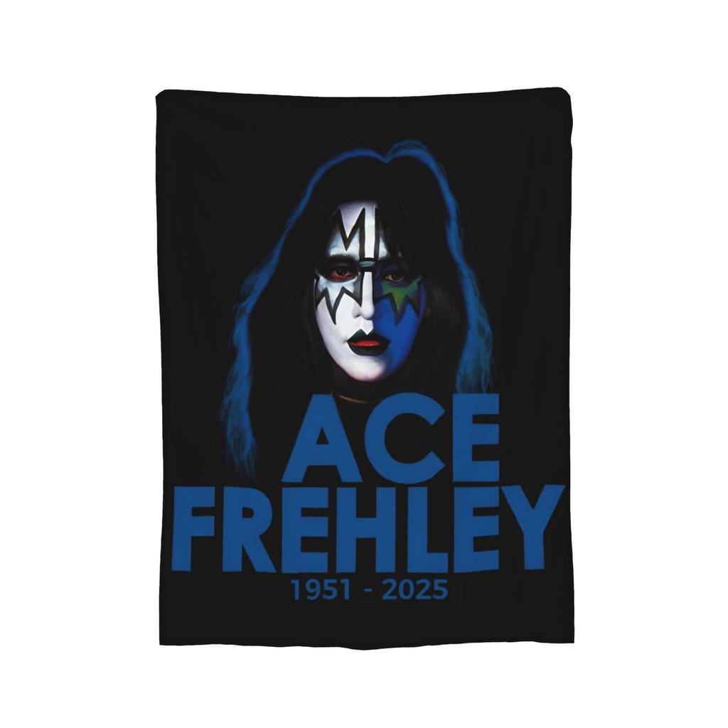 Ace Frehley RIP 1951-2025 Wool Blankets Kiss Band Custom Throw Blankets for Home 200x150cm Rug Piece,
