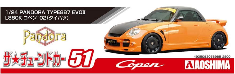AOSHIMA The Tuned Car Series Daihatsu PANDORA TYPE887 EVOII L880K Copen 2002 Plastic Model 1/24 No.51