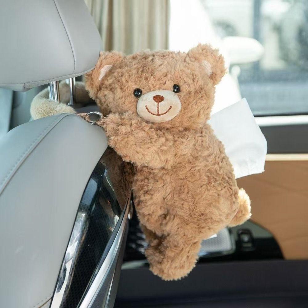 Plush Doll Car Tissue Box Cartoon Cat Kitten Paper Box Cute Armrest Box Paper Case  Car Inner Decor