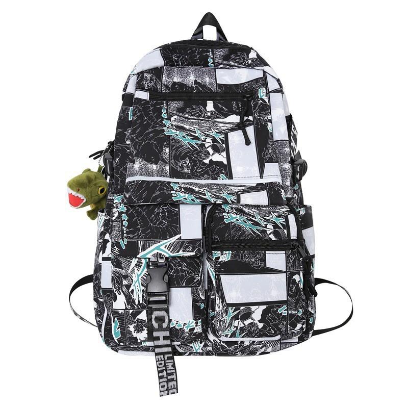 College Student Backpack Men s 2024 New Graffiti Schoolbag Female Junior High School Travel Bag Computer