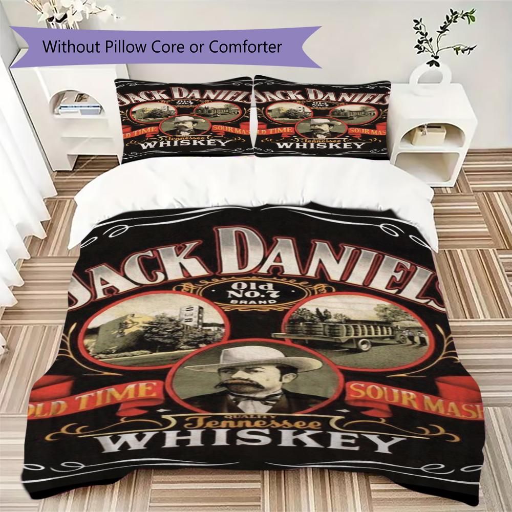 Jack Daniel'S Tennessee Whiskey Bedding Without Core 1 Duvet Cover 2 Pillowcase Without Core Bedding Set Soft And Comfortable