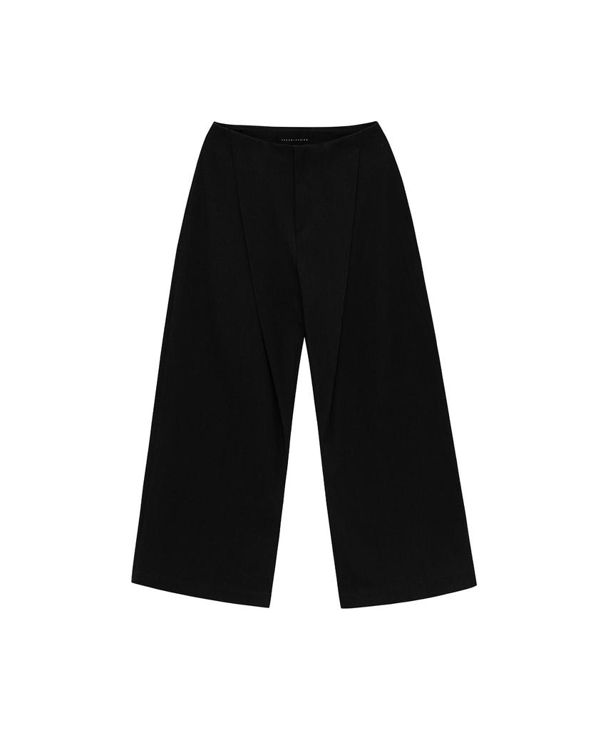 Teulimingbeodeu Low Rise Wide Slacks [ Black ]