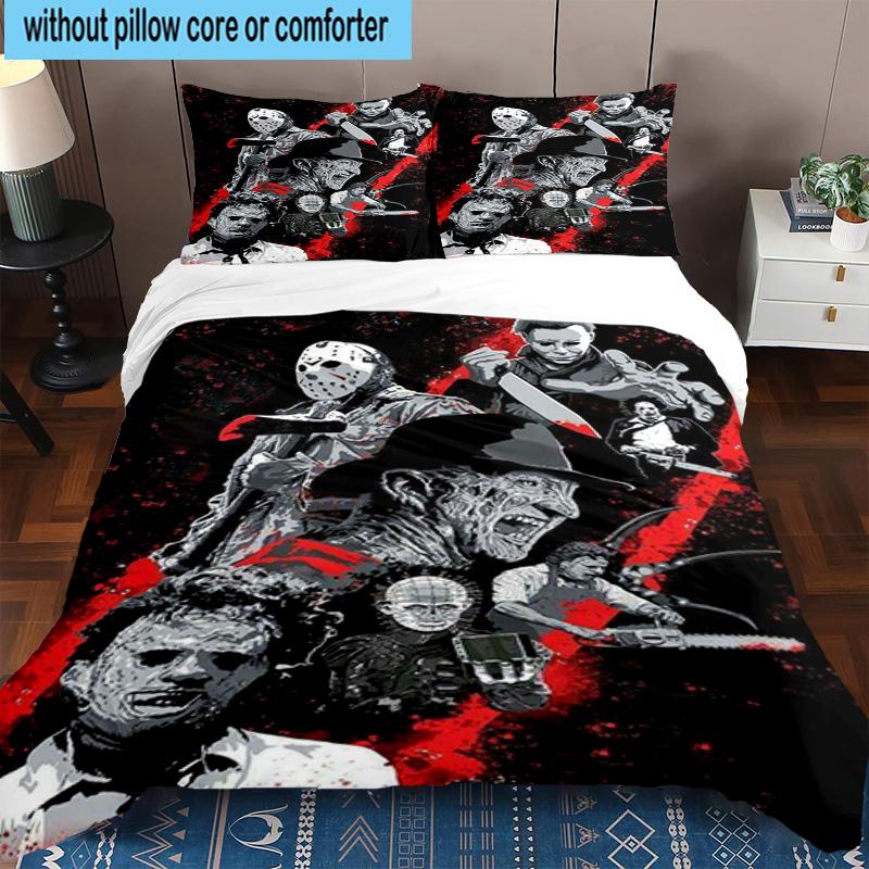 3PCS Halloween Horror Night 3pcs Bedding,Including 3PCS Duvet Cover And 2pcs Pillowcases Perfect for Christmas,Ideal for Bedroom, Dormitory