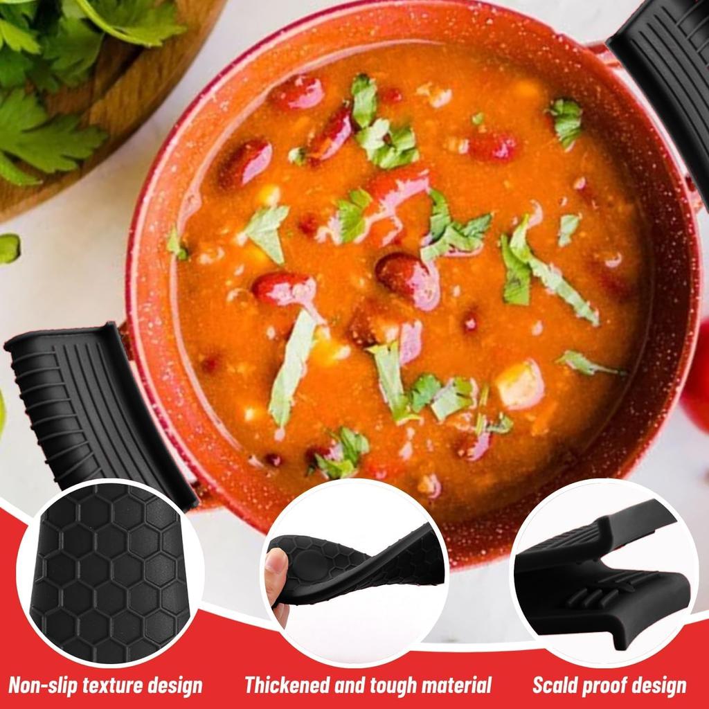 Silicone Heat-Resistant Handle Covers,Cast Iron Handle Covers, Pot Holders,Cast Iron Skillet Pads, Cast Iron Pot Handle Covers