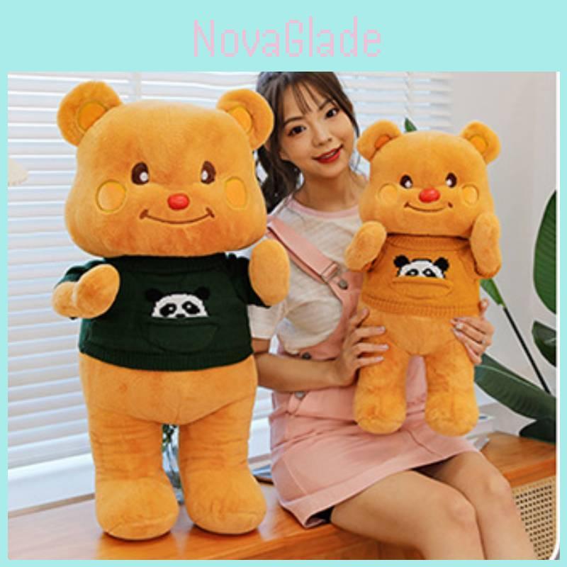 Adorable Yellow Bear Plush Toy Soft Cuddle Doll Big Size Birthday Gift For Her