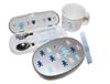 3-Piece Lunch Set for Kindergarten (Aluminum Lunch Box with Inner Lid, Cutlery Set, Heat-Resistant Cup) ABC Bear Pattern