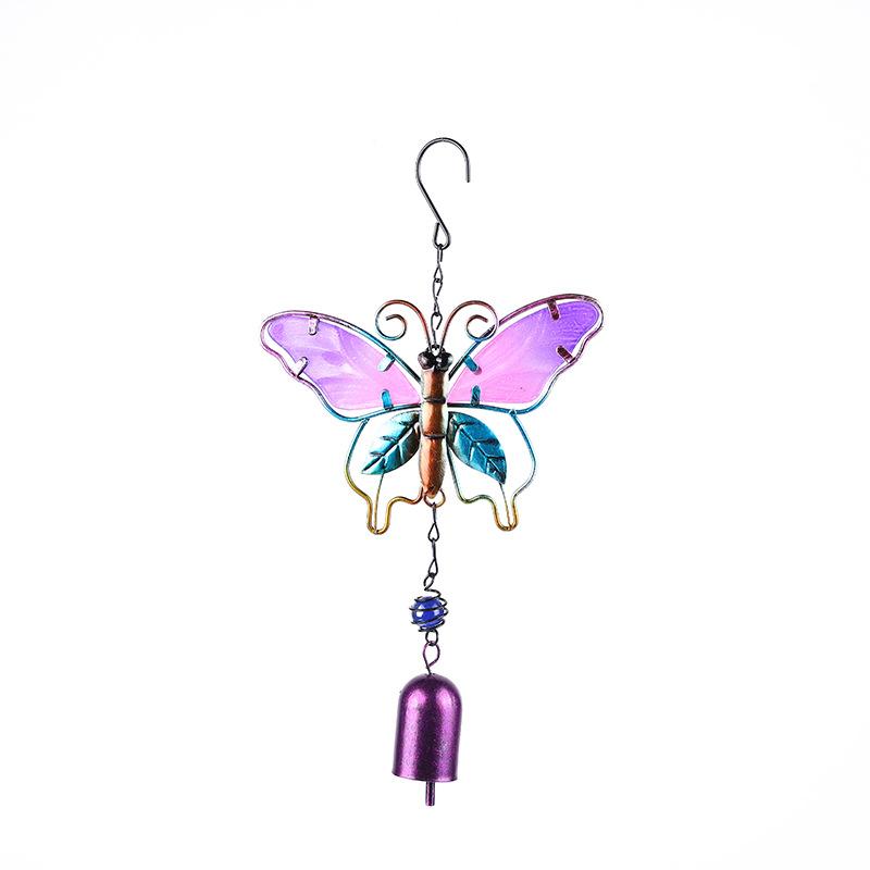 Wind Chime Hummingbirds Dragonflies Metal Glass Painted Crafts Hanging Pendants Bell Aluminum Pipe Home Courtyard Hanging Decors
