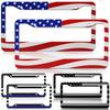 2pcs For Ford Accessory N US Flag Patriotic Car License Plate Frame Cover