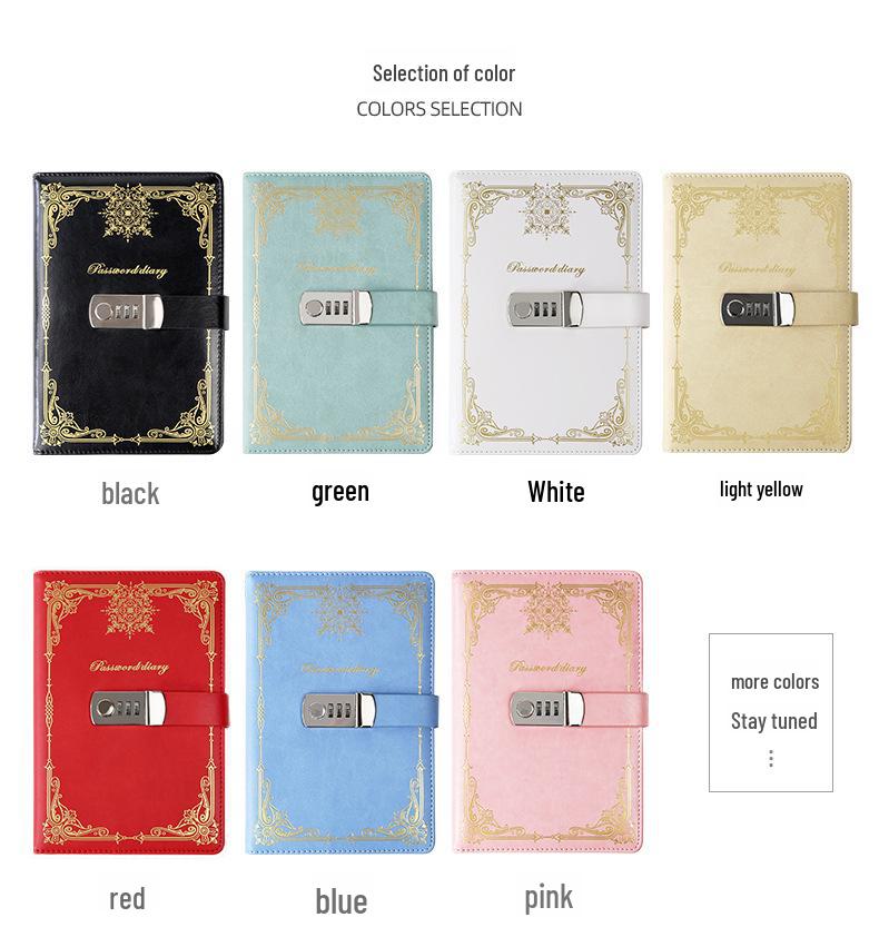 European Retro Canvas Lock Diary: Secure Password Notebook for Students