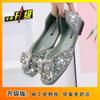 Pearl rhinestone women's shoes soft-soled single shoes women's shallow mouth single shoes women's 2025 summer and autumn new models