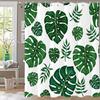 Modern Minimalist Leaf Theme Shower Curtain 3D Printing Fabric Leaves Bathroom Curtains For Home Decoration Curtain With Hooks