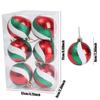 24/6Pcs Christmas Colored Balls Red Green White Spiral Colorful Painted Christmas Ball Xmas Tree Hanging Decoration Supplies