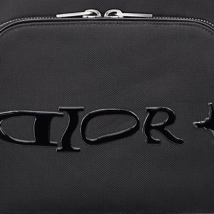 Dior Logo Nylon Backpack Men backpacks Black 1EIBA187LWH-H00N