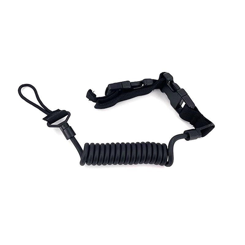 Outdoor Tactical Anti-lost Elastic Lanyard Rope Spring Safety Strap Rope For Key Ring Chain Flashlight Hunting Accessories