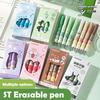 4Pcs Cartoon Erasable Gel Pens Kawaii Black Ink Quick-Drying Writing Smooth Elegant Neutral Pens Aesthetic Students Stationery
