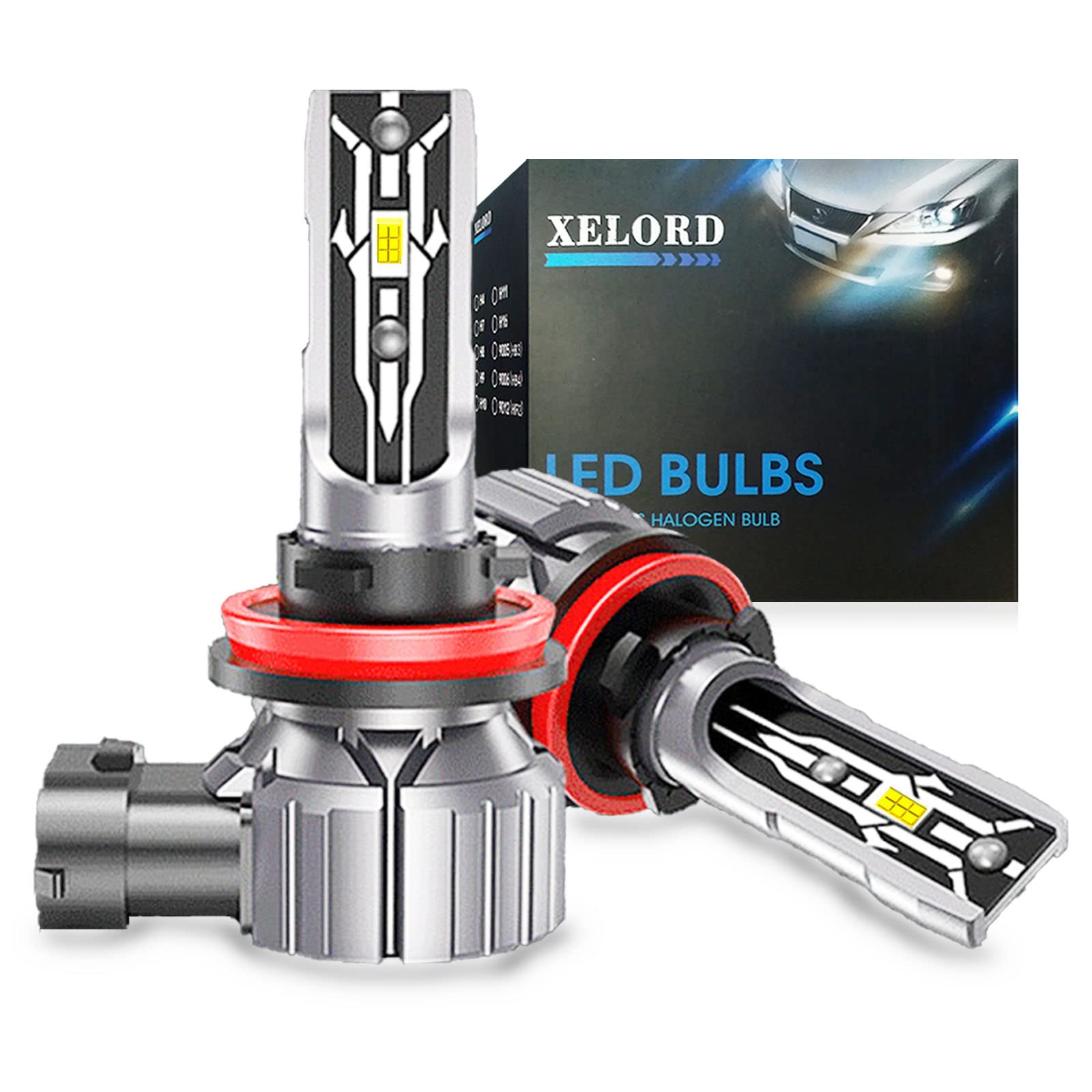 

XELORD H8 H11 H16 LED Headlight, Supports Vehicle Inspection, Uses CSP Chip, LED, 6000K, белый