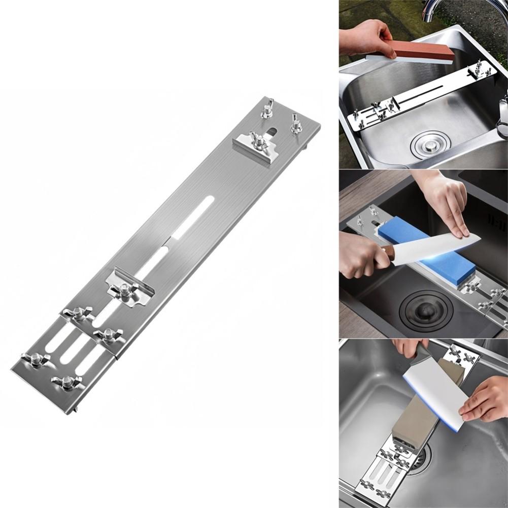Edelstahl Spülbeckenmontierter Schleifsteinhalter für verschiedene Messer