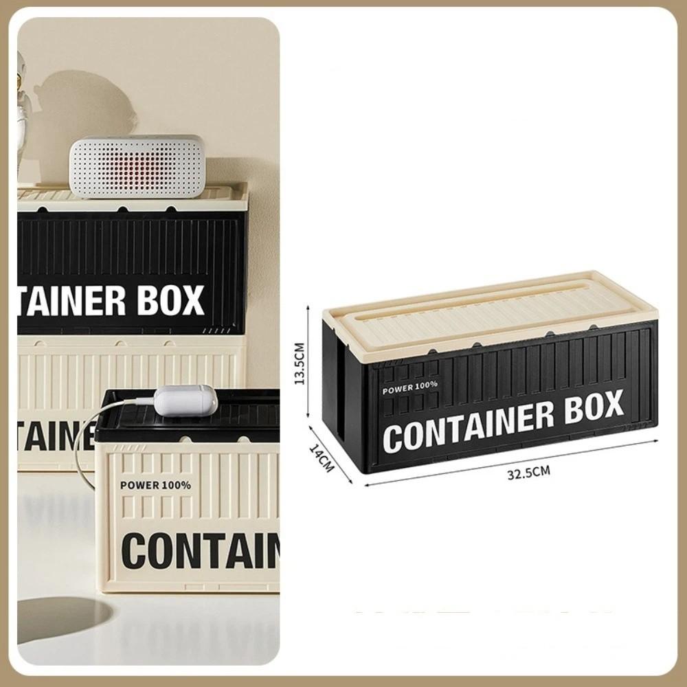 Desktop Decoration Power Strip Organizer Box Plastic Dustproof Management Storage Case Home Organization Tool Space Saving