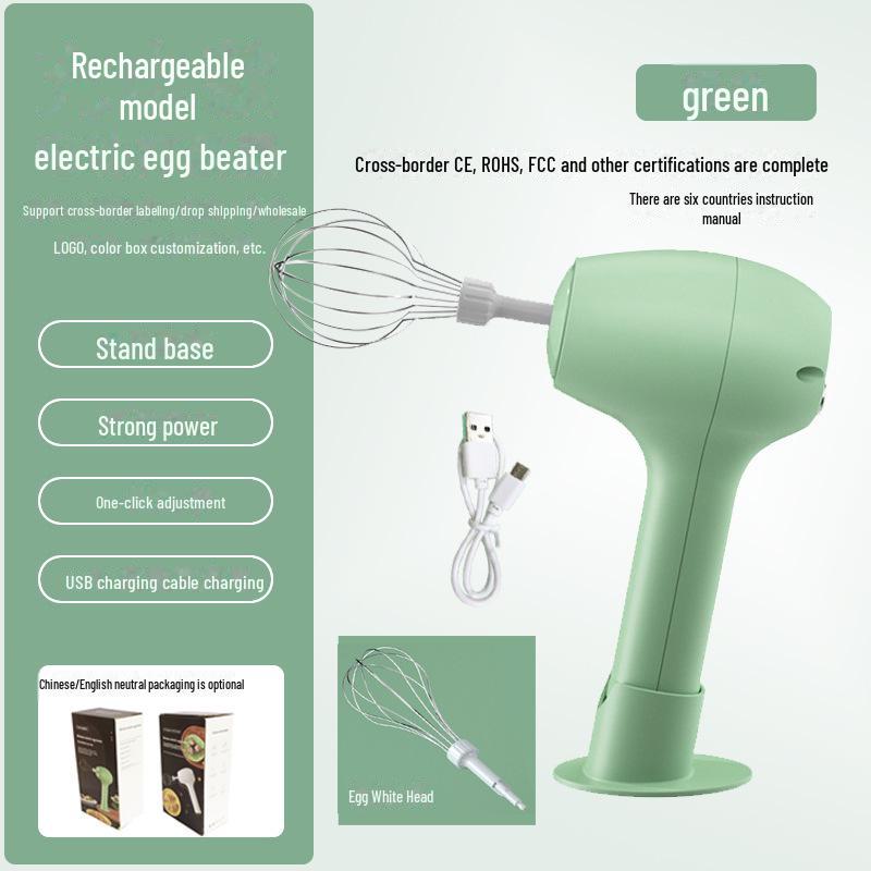 

Компактный электрический ручной миксер с венчиком и насадкой для взбивания яиц. J-13 plastic double head with base