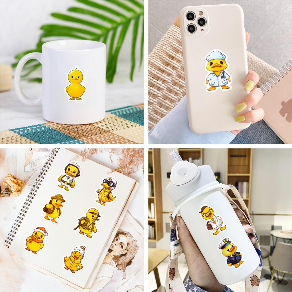 50pcs Duck Stickers,Cute Yellow Duck for Water Bottles Phone