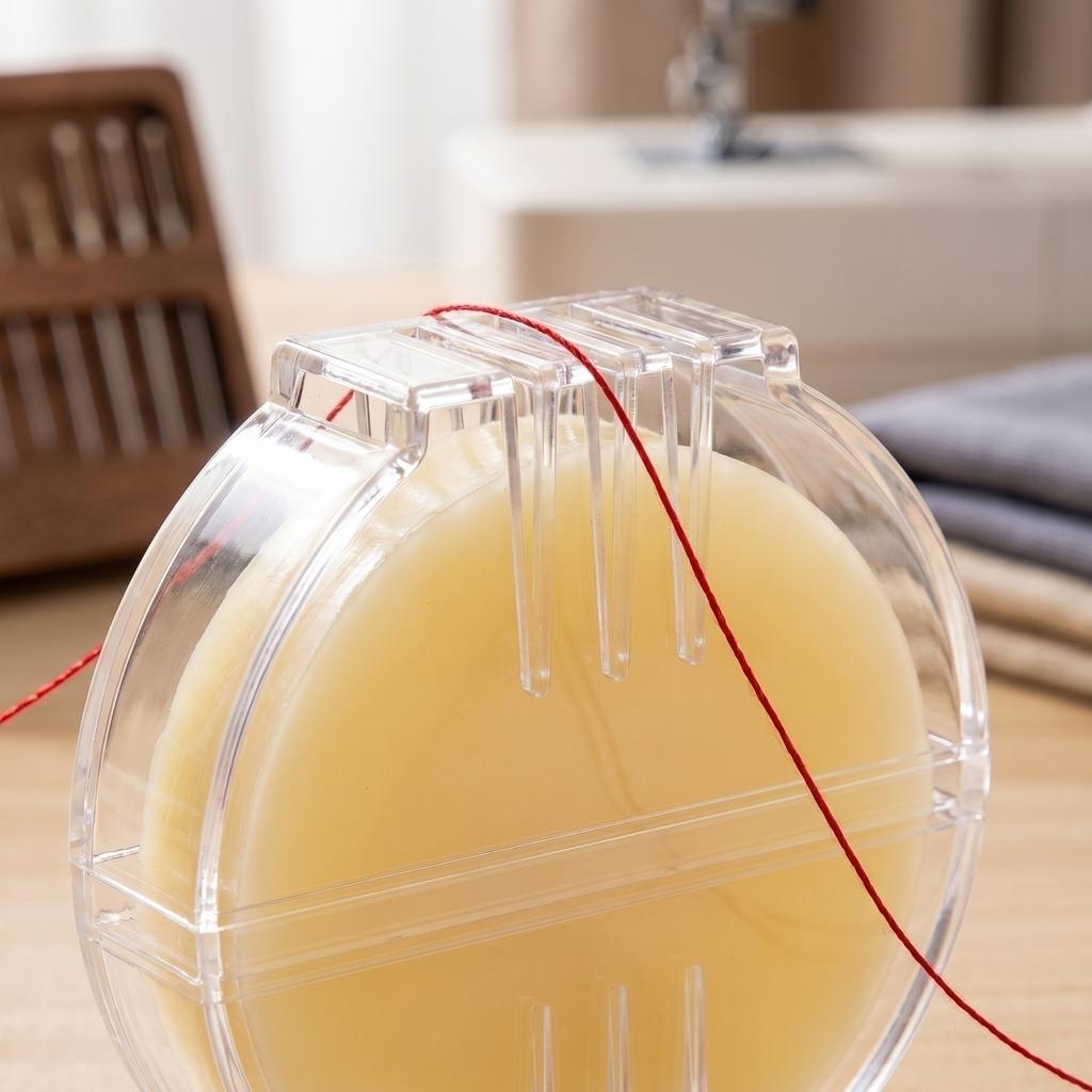 Gewachster Faden zum Nähen Bienenwachsfaden Reißverschlussfaden Baumwollfaden Wasserlöslicher Faden mit transparenter Aufbewahrungsbox für den dauerhaften Gebrauch