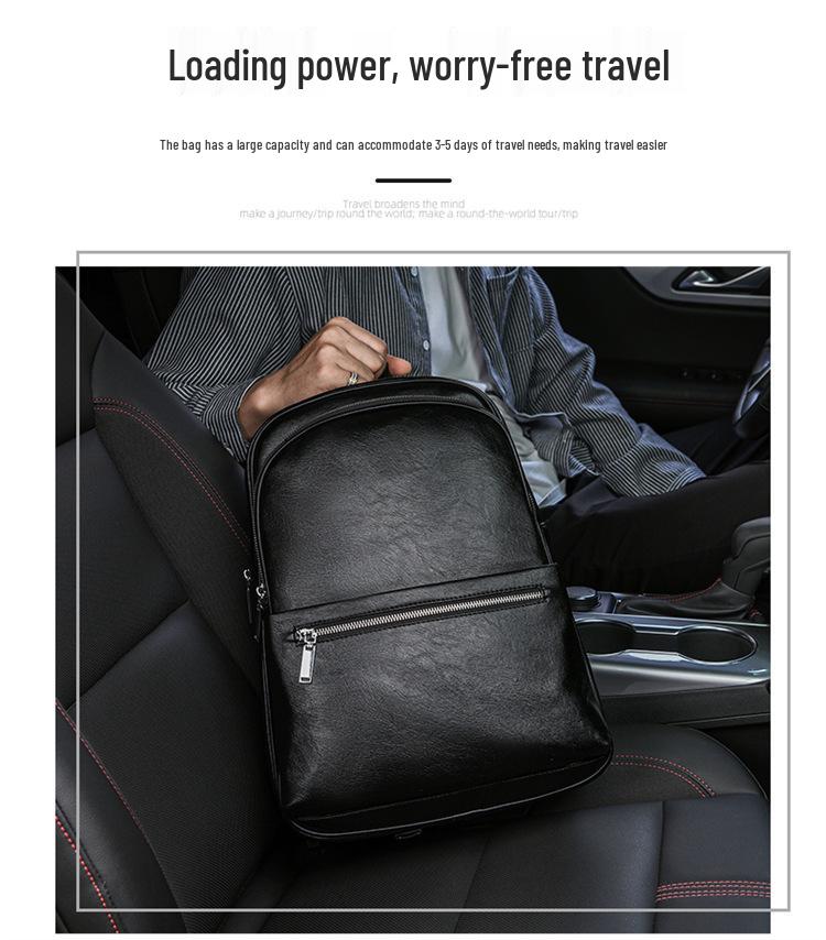 Men's Large-Capacity Laptop Backpack with Double Shoulder Straps