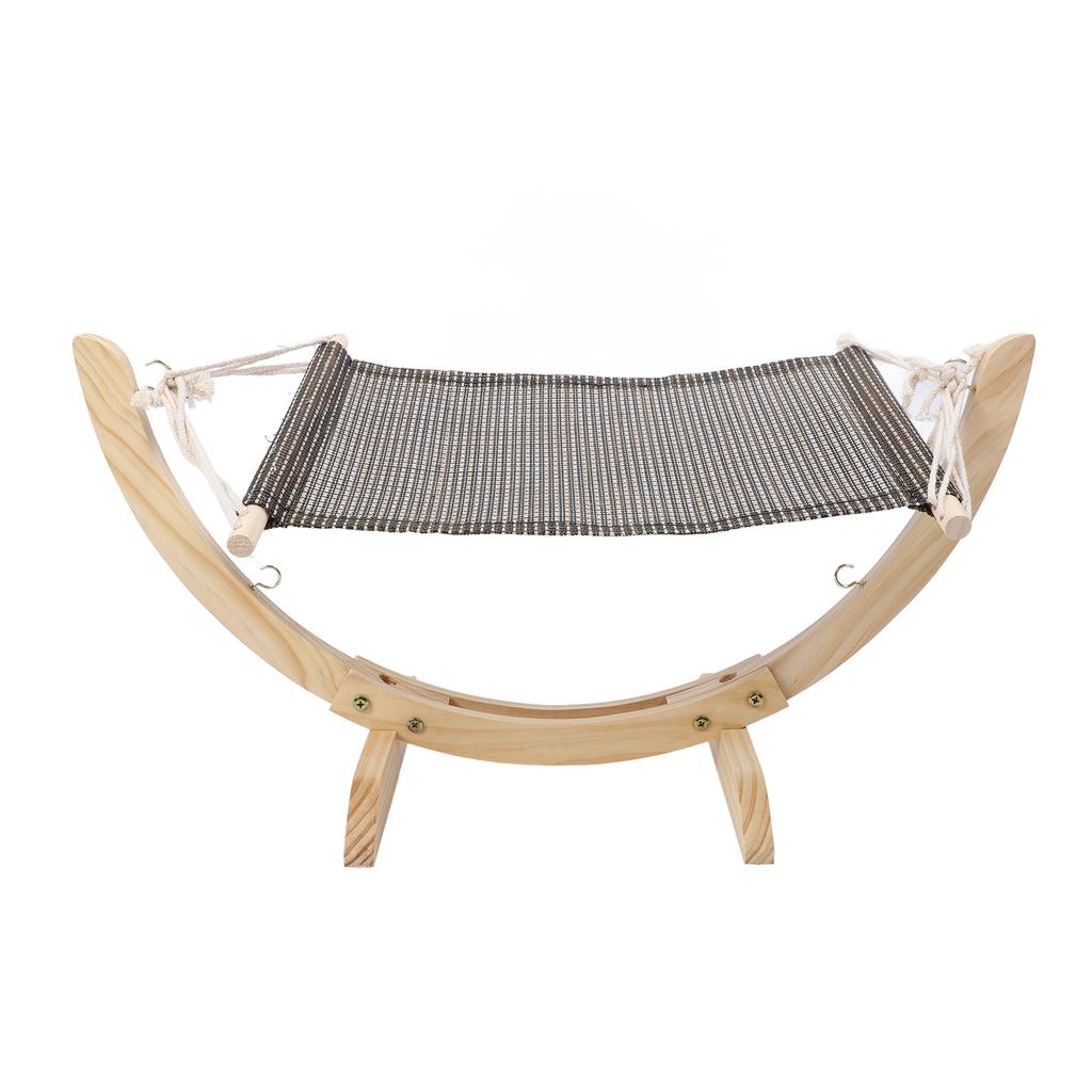 Rede de Gato de Madeira Montagem Fácil Rede Elevada para Animais de Estimação Cama Móveis para Gatinho Cachorrinho Animal Pequeno Tecido de Malha