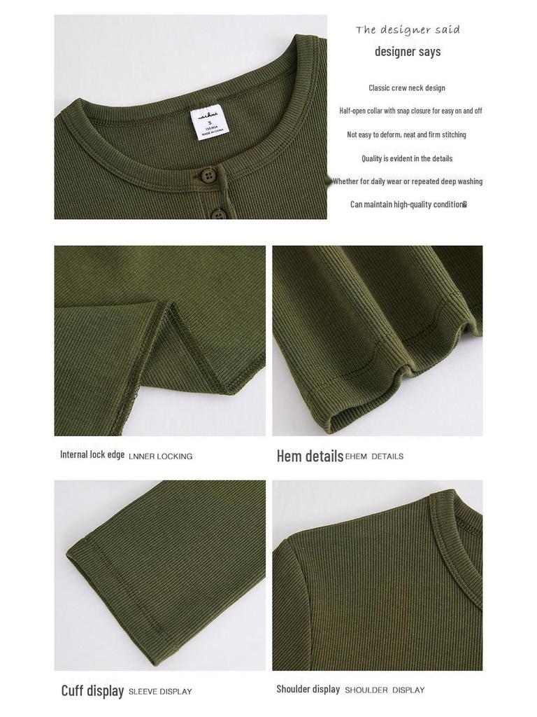 Damen Figurbetontes Rippstrick Langarm Rundhals Oberteil - Bequem & Warm Herbst/Winter Basisschicht