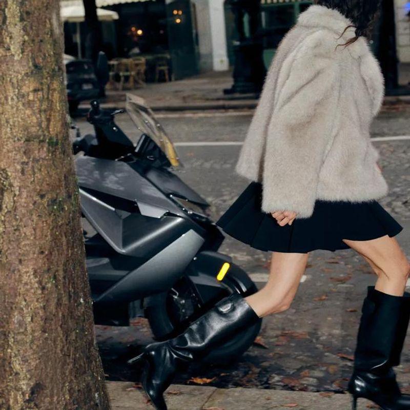 Spring New Arrival Soft Glutinous Fur Lapel Loose Long Sleeves Artificial Fur Effect Jacket Outwear 4360246