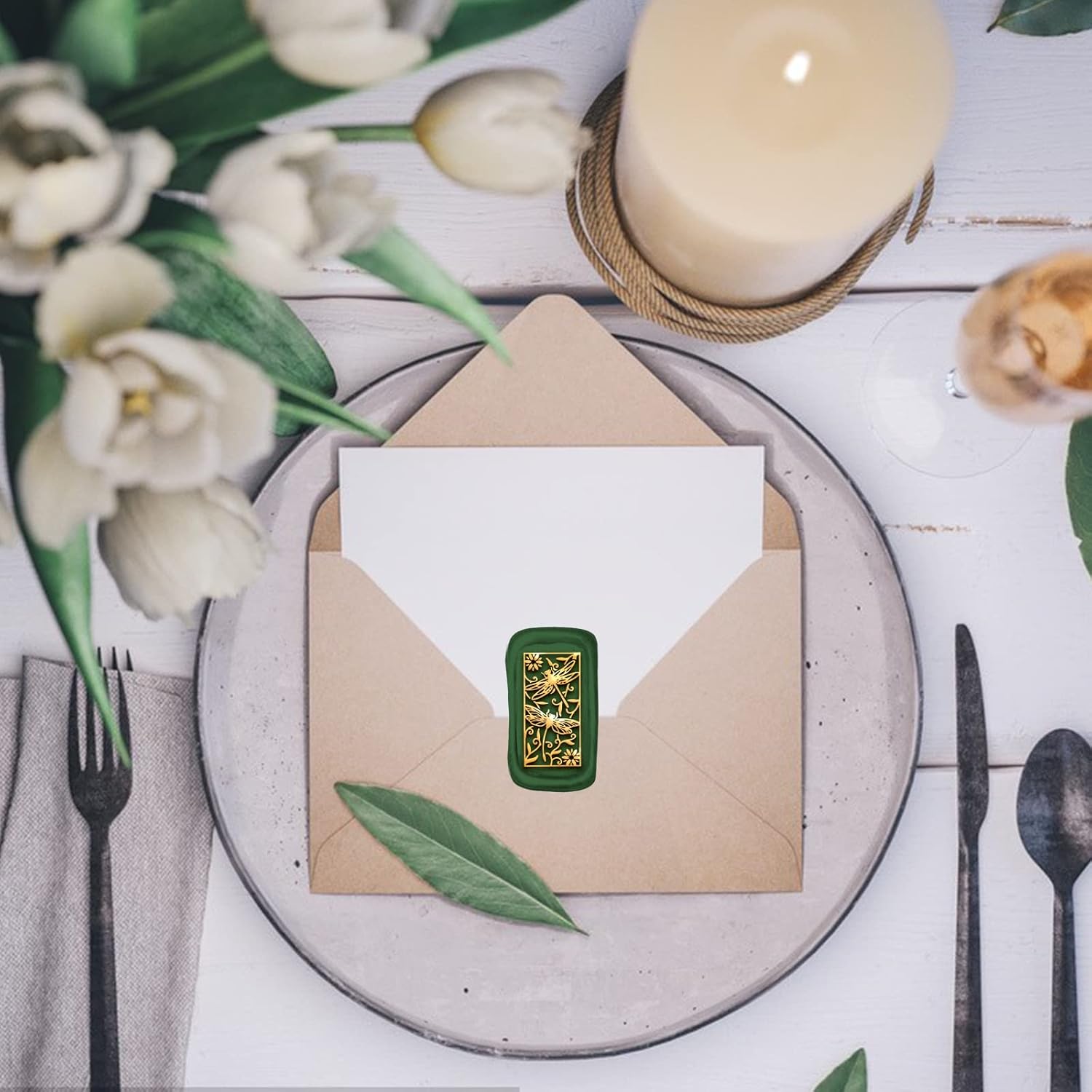 

CRASPIRE Печать для сургуча Стрекоза Подсолнух Печати для сургуча Лоза Ретро Винтажная Съемная Латунная Головка Штампа с Деревянной Ручкой для Свадебных Приглашений