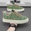 Men's Shoes Spring New Breathable Canvas Shoes Trendy Versatile Sports Casual Low-top Shoes Men's Printed Trendy Shoes