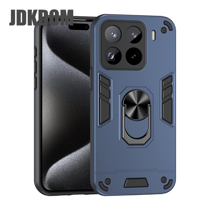 

JDKDOM Shockproof 360° Rotate Metal Ring Bracket Phone Case For Xiaomi 15 Ultra 14 13 Lite 14T 13T Pro Magnetic Holder Cover Xiaomi 13 Pro синій