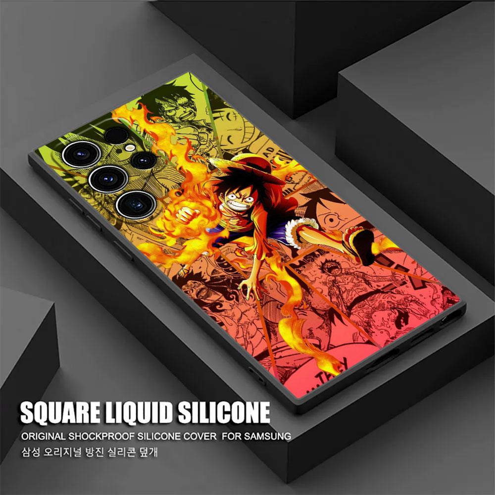 Phone Case For Samsung Galaxy S25 S24 S23 S20 S21 FE S26 S22 Ultra S26 Plus S25FE Silicone Cover One Piece Adventure King Luffy