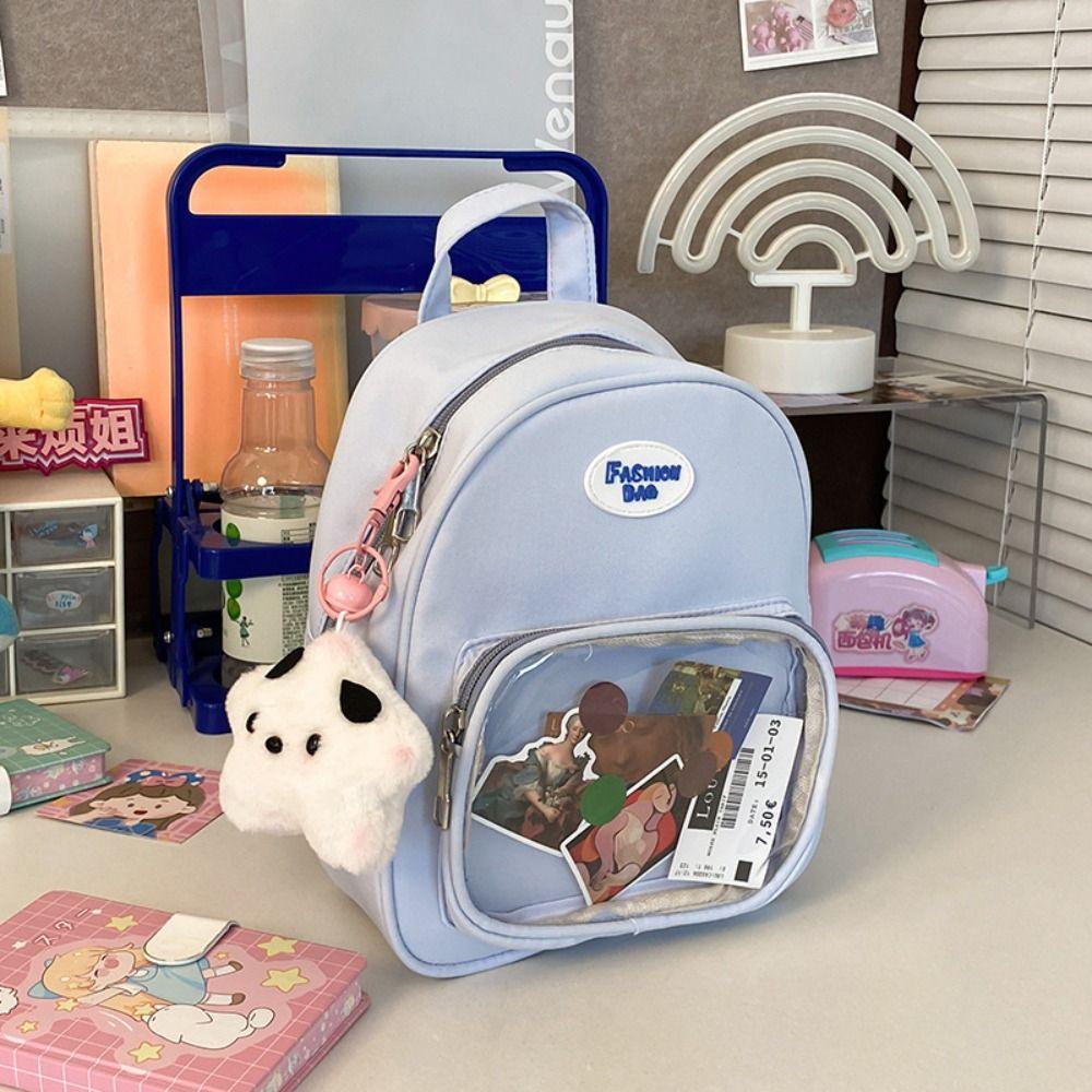 

Новый нейлоновый рюкзак Харадзюку с ПВХ карманом, сумка для куклы в японском стиле, прозрачный каваий итабаг without pendant