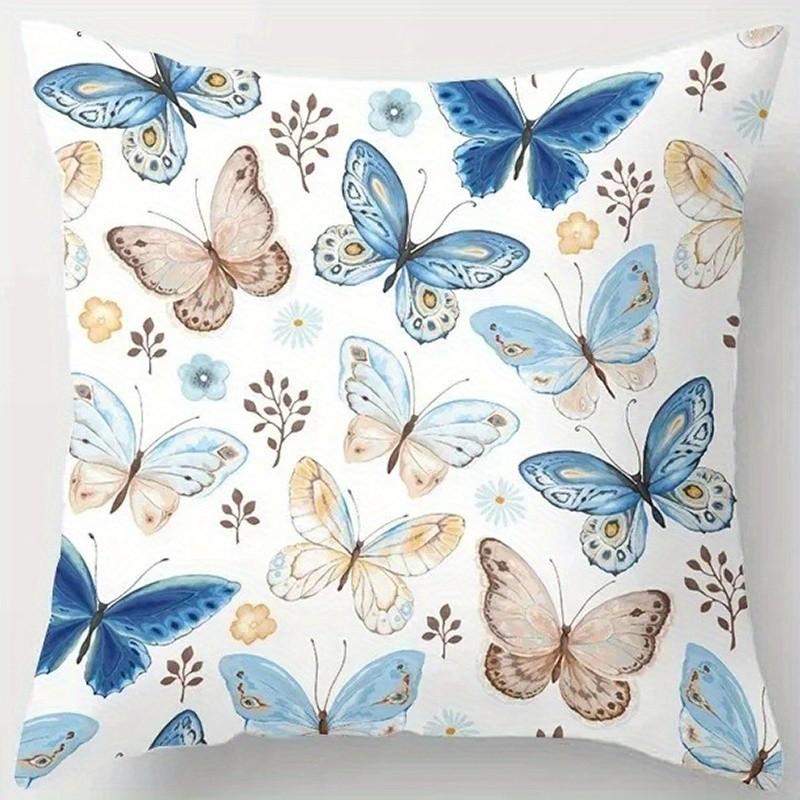 Colorful Butterfly Patterns Pillow Covers Pattern Cushion Cover Suitable For Sofa Bedroom Car Pillow Cover
